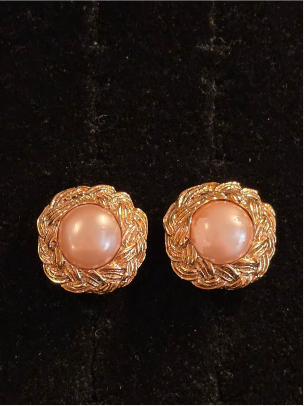 Chanel 24K Gold Plated 1993 Rope Pearl Clip On Earrings